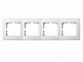 Рамка для розеток з високим ресурсом Лезард / вимикачів 4-а горизонтальна LEZARD Lesya білий