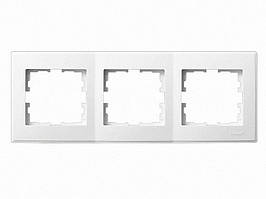 Рамка для розеток професійна модель Лезард/вимикачів 3-а горизонтальна LEZARD Lesya білий