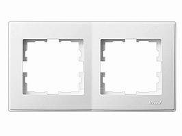 Рамка для розеток стандарт якості Лезард / вимикачів 2-а горизонтальна LEZARD Lesya білий