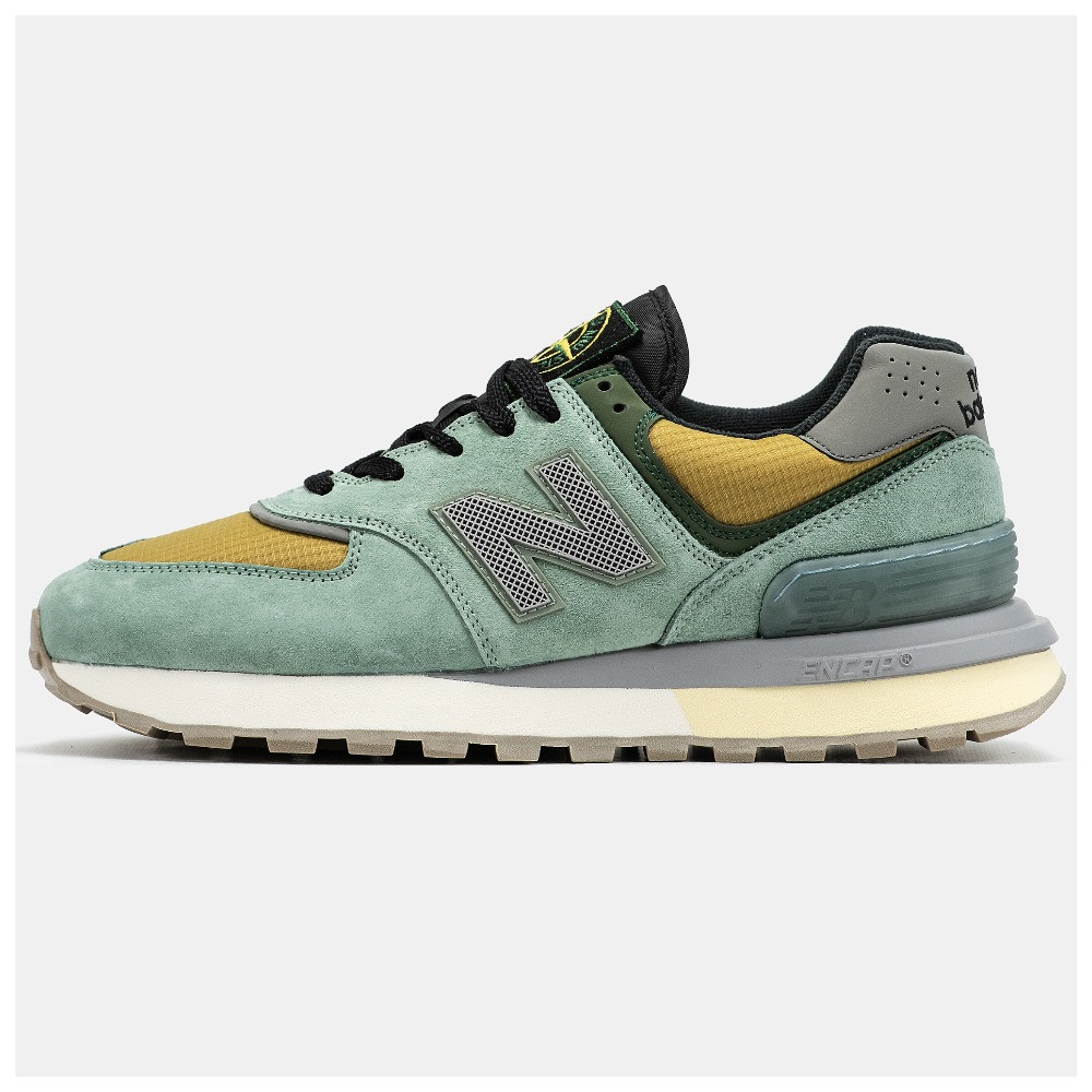 Чоловічі кросівки New Balance 574 Legacy x Stone Island Light Green U574LGTN, замшеві кросівки нью беланс 574 стоун айленд NB нб