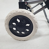 Господарська сумка візок 94см з колесами, металева кравчучка з сумкою на коліщатках Чорна TK-2-Black, фото 7