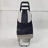 Господарська сумка візок 94см з колесами, металева кравчучка з сумкою на коліщатках Чорна TK-2-Black, фото 5
