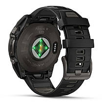 Garmin Fenix 8 Solar cмарт-часы Amoled 47 мм Sapphire Carbon Grey titanium Black/Gray Sil Band 010-02906-11, фото 6
