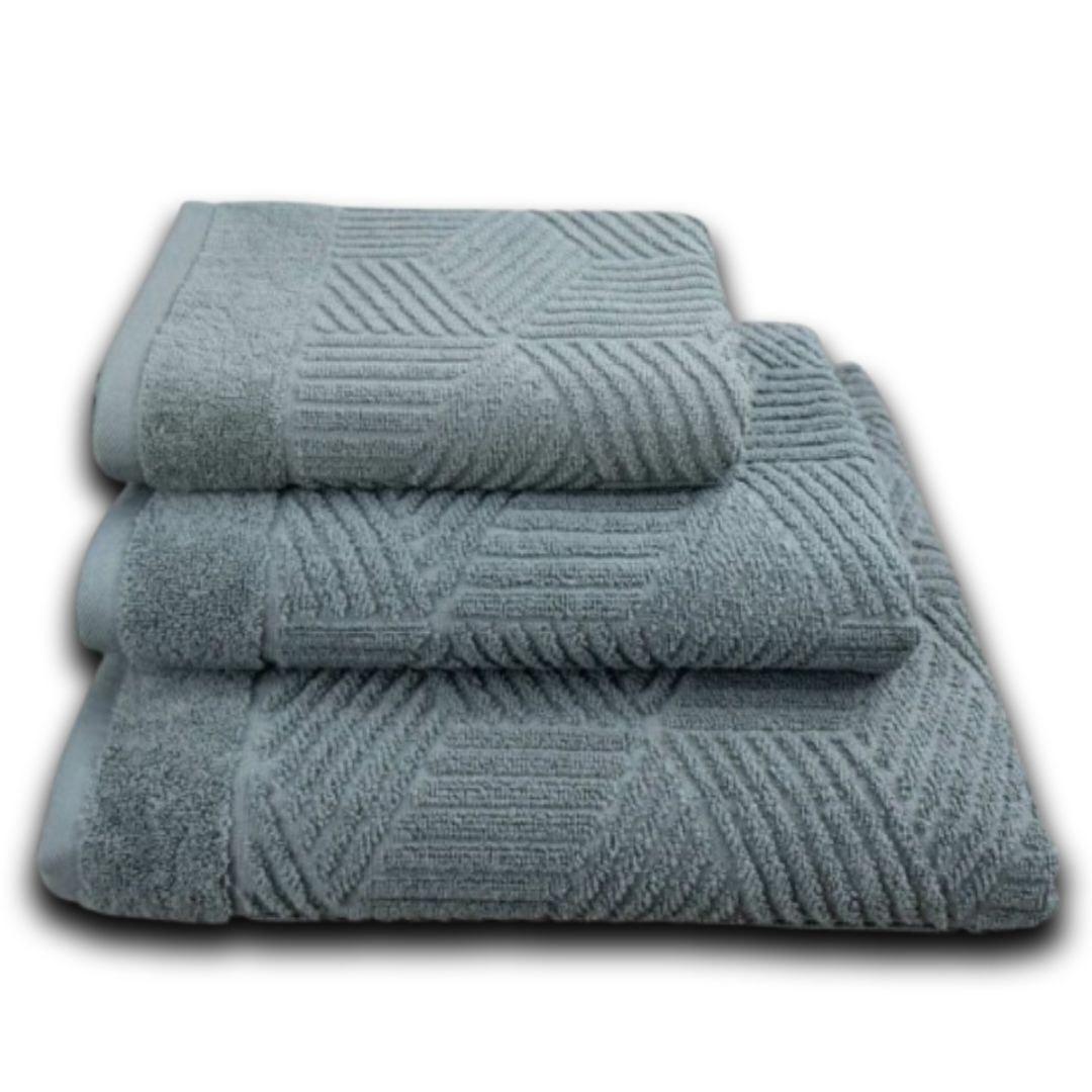 Комплект рушників "Уельс" 3 шт сірого кольору 40х70, 50х90, 70х140 щільність 500 г/м², фото 1