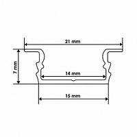 Профіль алюмінієвий з гарантією Біом BIOM врізний ЛПВ7W 7х16, білий (палиця 2м), м