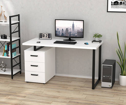 Письмовий стіл L-27 MAX Loft design Білий Чорний, фото 1