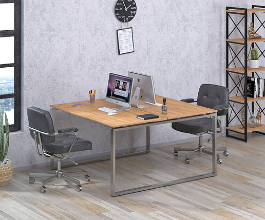 Подвійний письмовий стіл Loft design Q-140 Дуб Крафт золотий, фото 1