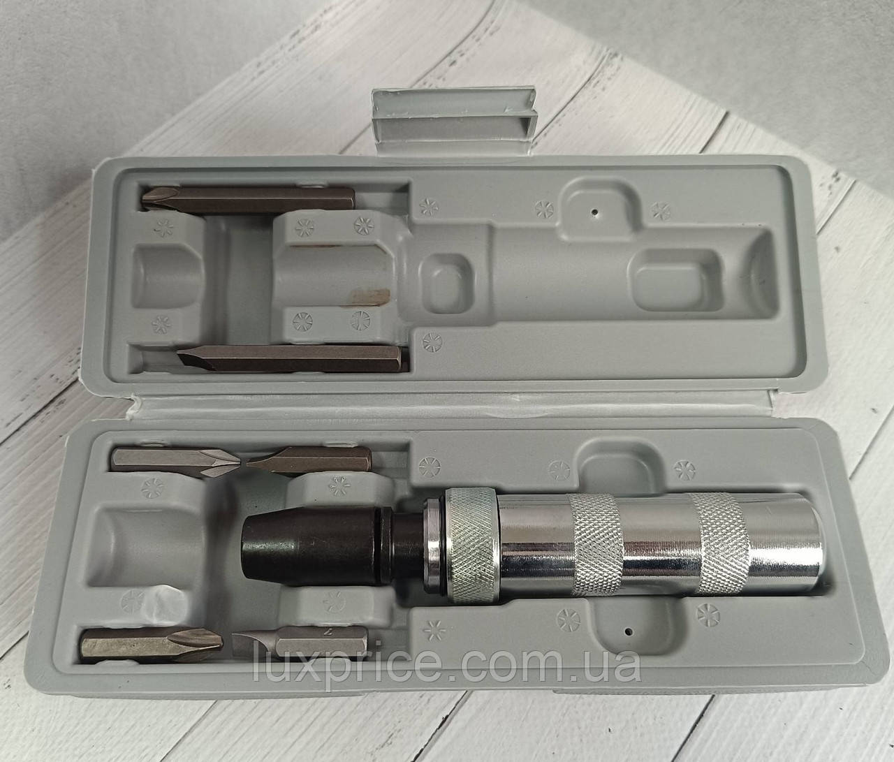 Отвертка ударная с комплектом насадок 6 ед. INTERTOOL (HT-0430)    Luxprice, фото 1