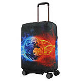 Чохол для валізи Польща великий L тканина (дайвінг) планета/Fly 181-28, фото 2