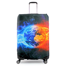 Чохол для валізи Польща великий L тканина (дайвінг) планета/Fly 181-28