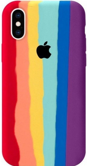 Силіконовий чохол для iPhone XS / X - Rainbow (Веселка), Різнокольоровий, фото 1