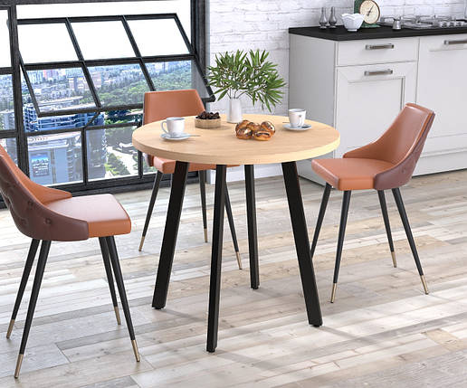 Круглий обідній стіл Лерой Loft Design Дуб Борас, фото 1
