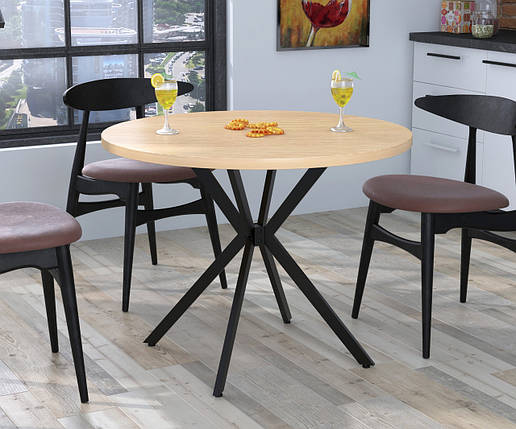 Круглий обідній стіл Оскар Loft Design Дуб Борас, фото 1