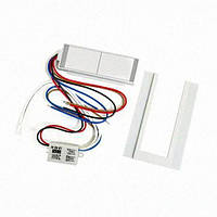 Сенсорний вимикач для дзеркал стандарт якості Біом LB-05, 2 клавіші, 1*65W, Defogger, dimmer, DC12-24V + РЕЛЕ 220V Biom