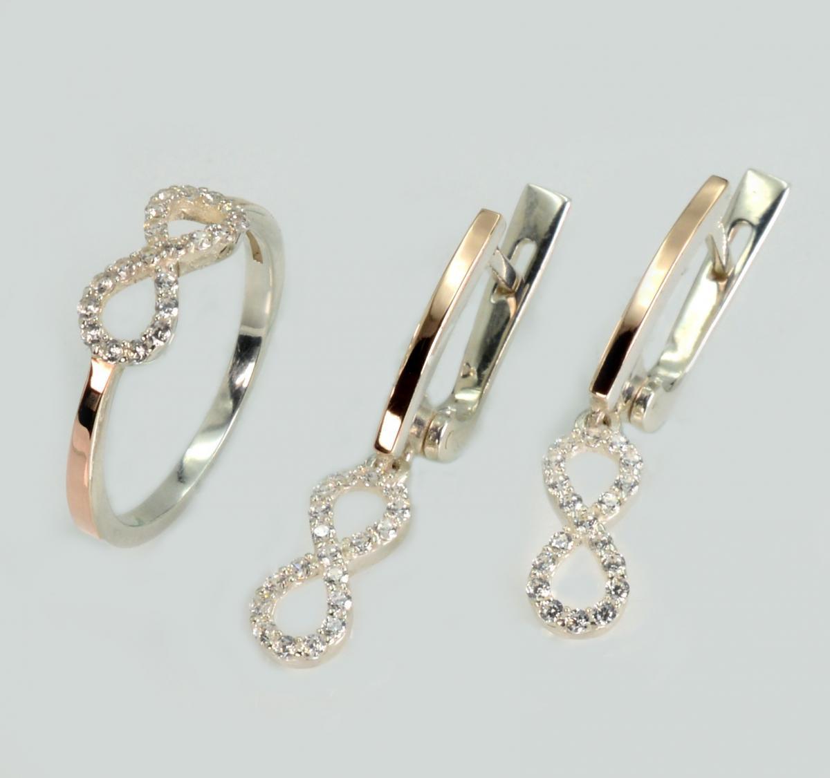 Срібний набір з золотими пластинами, фото 1