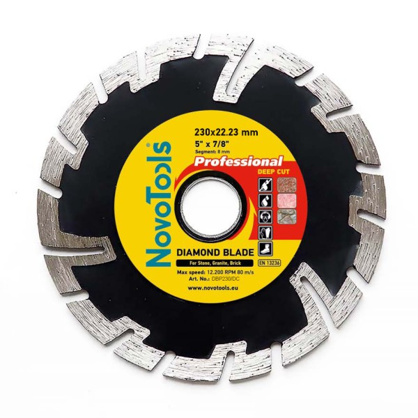 Круг алмазний NovoTools Professional Deep Cut (230х22.23 мм) (DBP230/DC), фото 1