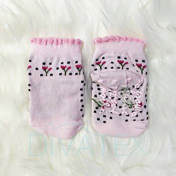 Шкарпетки для малюків Квіточки (рожевий)