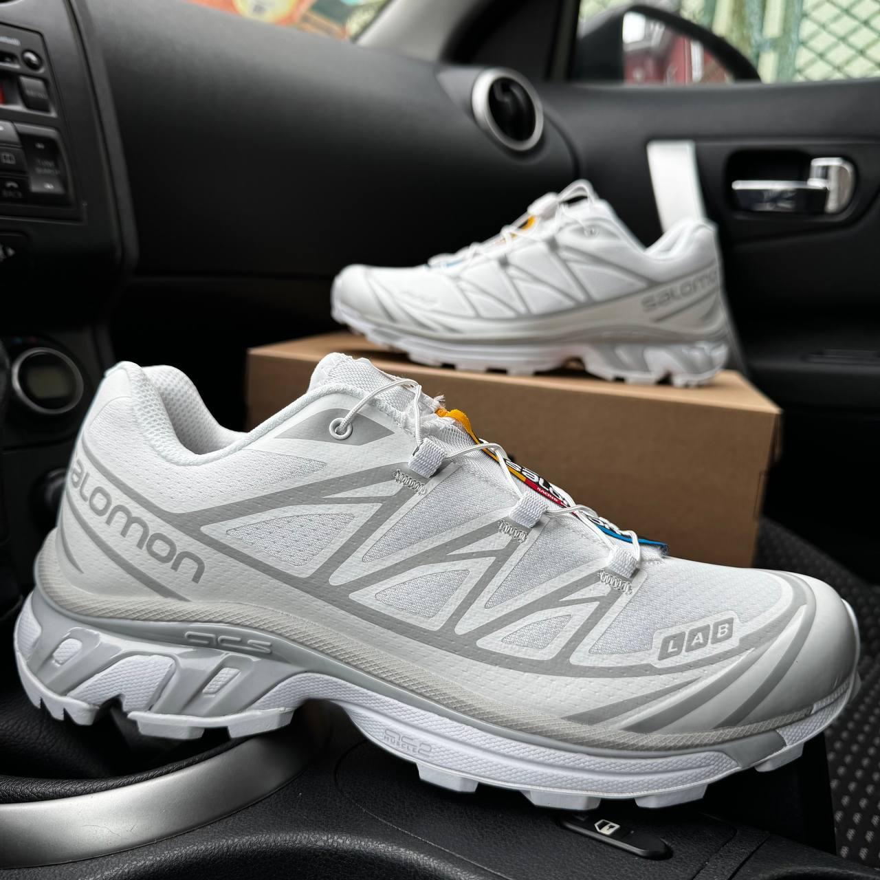 Кросівки Salomon XT6 S LAB white grey чоловічі Саломон ХТ 6 Лаб білі текстильні для хлопців весна осінь
