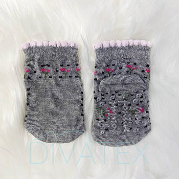 Шкарпетки для малюків Квіточки (сірий)