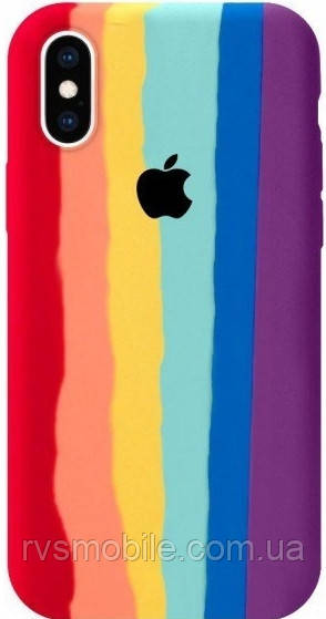 Силіконовий чохол для iPhone XS / X - Rainbow (Веселка), Різнокольоровий