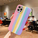 Силіконовий чохол для iPhone 12 Pro Max - Rainbow, Різнокольоровий / Рожевий, фото 4