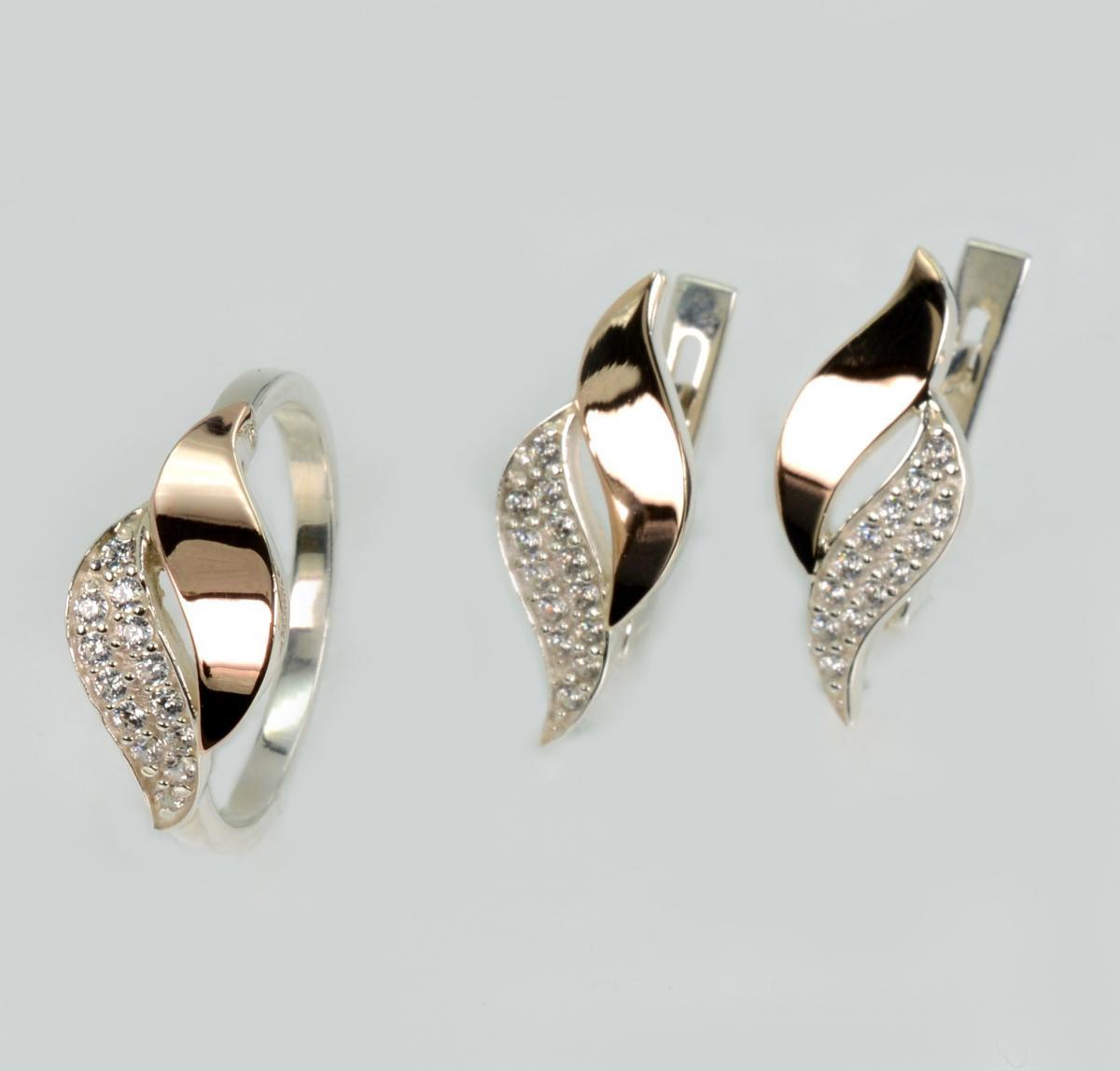 Срібний набір з золотими пластинами, фото 1