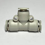 Трійник пластиковий Т-подібний під шланг 6 мм, швидкознімний, фото 2