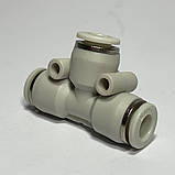Трійник пластиковий Т-подібний під шланг 6 мм, швидкознімний, фото 3
