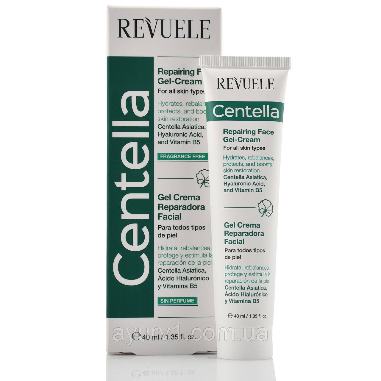 Гель-крем для обличчя з центнелою для відновлення, Centella, Repairing Face Gel-Cream, Revuele, 40ml