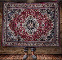 Плед с принтом "Ковер восточный стиль этнический ретро узор обюссонский винтажный арабский старый персидский