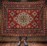 Плед с принтом "Ковер восточный стиль этнический ретро узор обюссонский винтажный арабский старый персидский