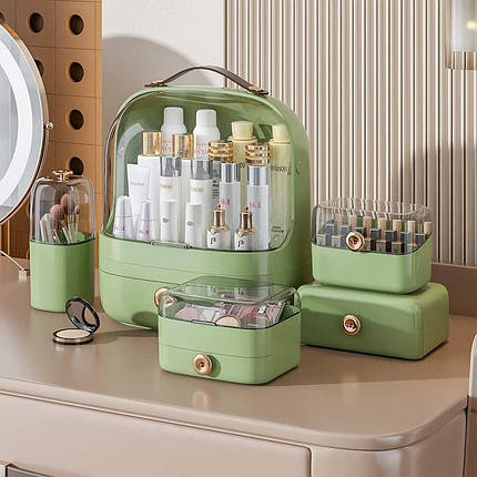 Переносний б'юті бокс Elegance Kit для зберігання косметики та прикрас. Настільний косметичний органайзер, набір із 5 кейсів, фото 1