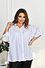 Р-ри 52-66 Вільна блузка — сорочка з рукавом на застібці, фото 5
