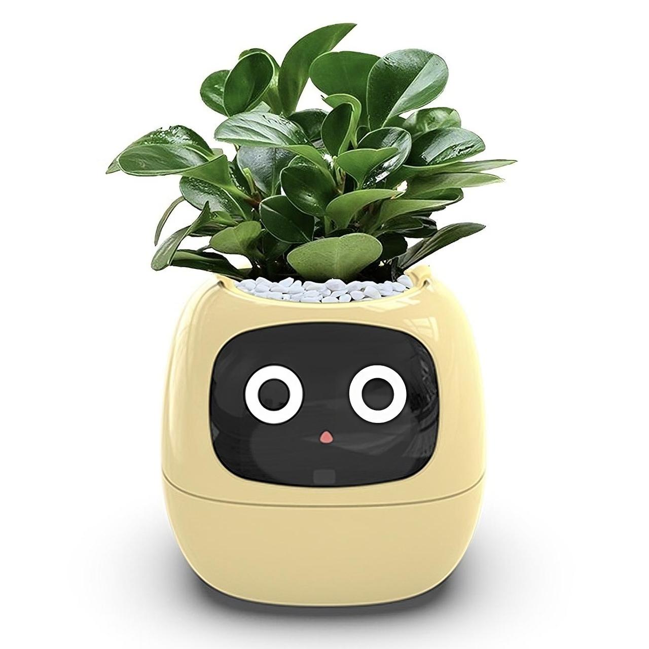 Розумний горщик для домашніх рослин інтерактивний Ivy Smart Planter Tuya AI жовтий
