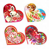 Валентинка, міні, 5 см, подвійна (різні види в асортименті)