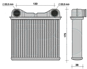 Радіатор опалювача Mercedes 164 (ML-CLASS) SUV 05-11 AVA АКПП/МКПП; 131X166X32; (3.0 CDI/4.6/5.5/3.5)