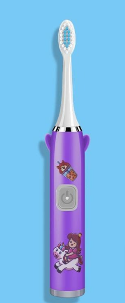 Дитяча электрична зубна щітка на батарейке Smart Kids (3 насадки) Фіолетова 02710