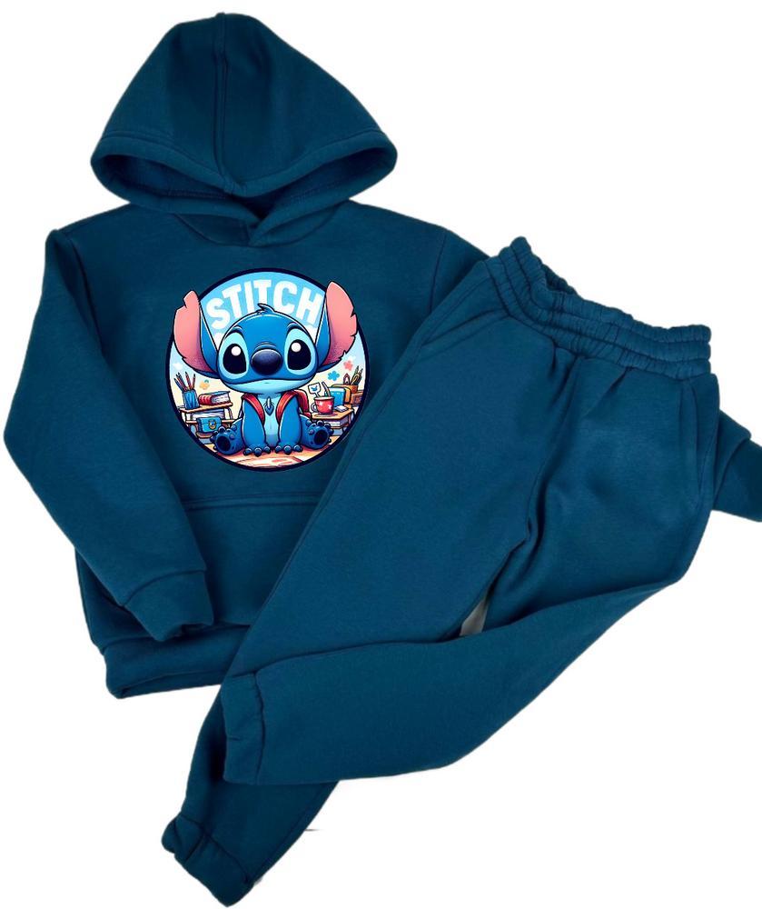 Дитячий костюм «Стіч - знову до школи», теплий комплект худі та штани, фото 1