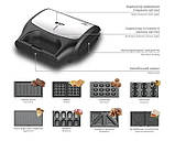 Електрогриль мультимейкер BITEK BT-551 8 в1 зі знімними формами гриль/ бутербродниця/решниця/ вафлі 1800 Вт, фото 2