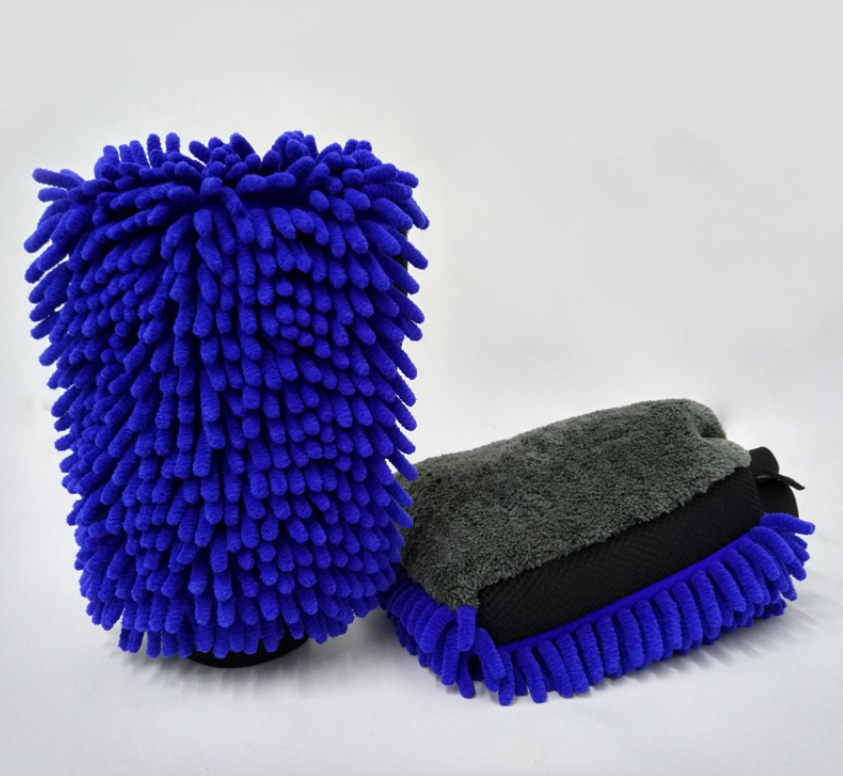 Мікрофіброва рукавичка для детейлінгу / Двостороння рукавичка для полірування авто Синя, фото 1