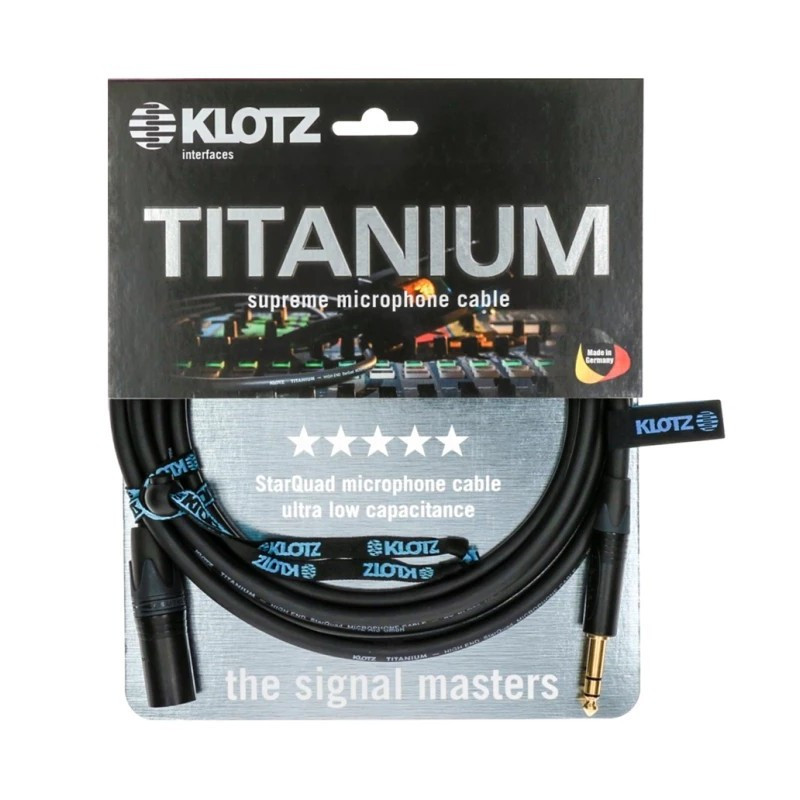 Балансний кабель KLOTZ TITANIUM STARQUAD ANALOG AUDIO CABLE WITH MALE XLR TO BALANCED JACK PLUG 3 M