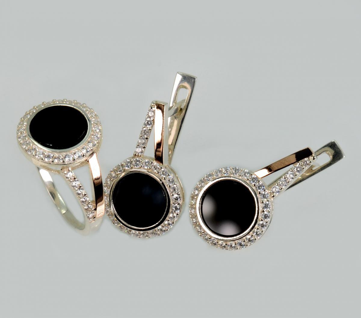 Срібний набір з золотими пластинами, фото 1