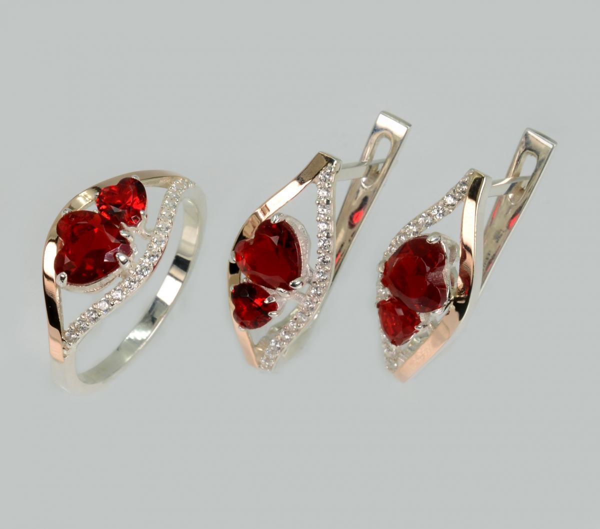 Срібний набір з золотими пластинами, фото 1