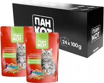 Пан Кіт з соковитим кроликом в соусі (100гр.х24шт)2,4 кг Топ
