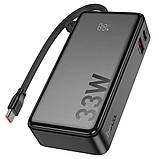 Універсальна Мобільна Батарея Power Bank Hoco Q27A Jewel 33W with cable 10000mAh Колір Титанове золото, фото 6
