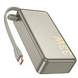 Універсальна Мобільна Батарея Power Bank Hoco Q27A Jewel 33W with cable 10000mAh Колір Титанове золото, фото 7
