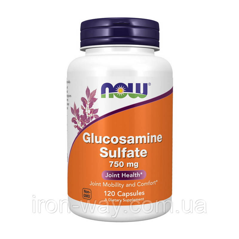 NOW Glucosamine Sulfate 750 mg (120 veg caps), фото 1