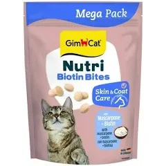 Вітамінізовані ласощі для котів GimCat NUTRI BIOTIN BITES для покращення стану шкіри та шерсті  425г, 708- таб