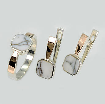 Срібний набір з агатом