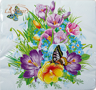 Серветки ТМ "La Fleur" 33*33, 2 шари, 16 шт. "Первоколір" 1/16